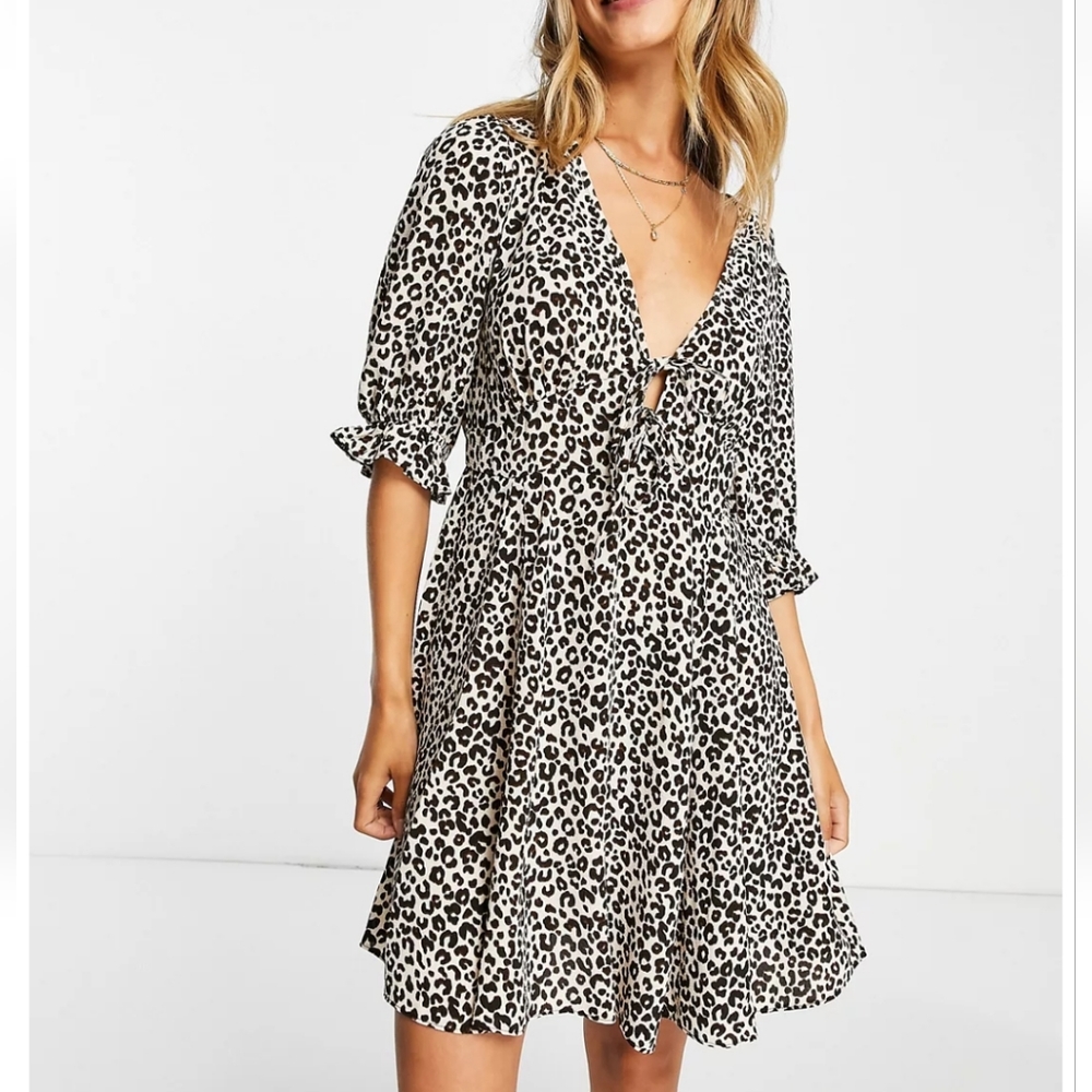 NWT ASOS | $49 Leopard Print Mini Dress - Picture 2 of 6